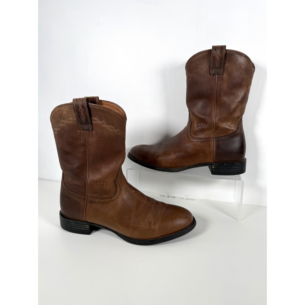Ariat Men's US 12D Brown Leather Western Cowboy Boots Pull On Style 10002284